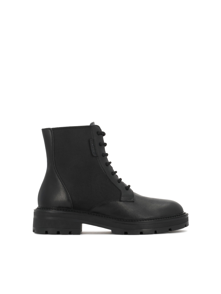 Lace-up boots with elastic insert