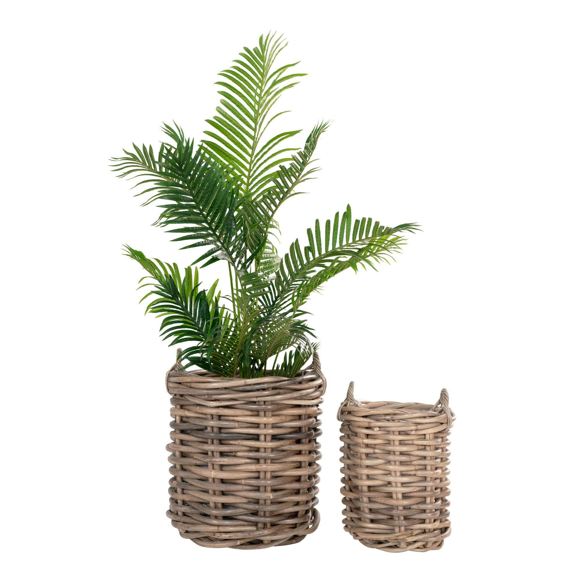 Cache-pot rond en rotin (lot de 2)