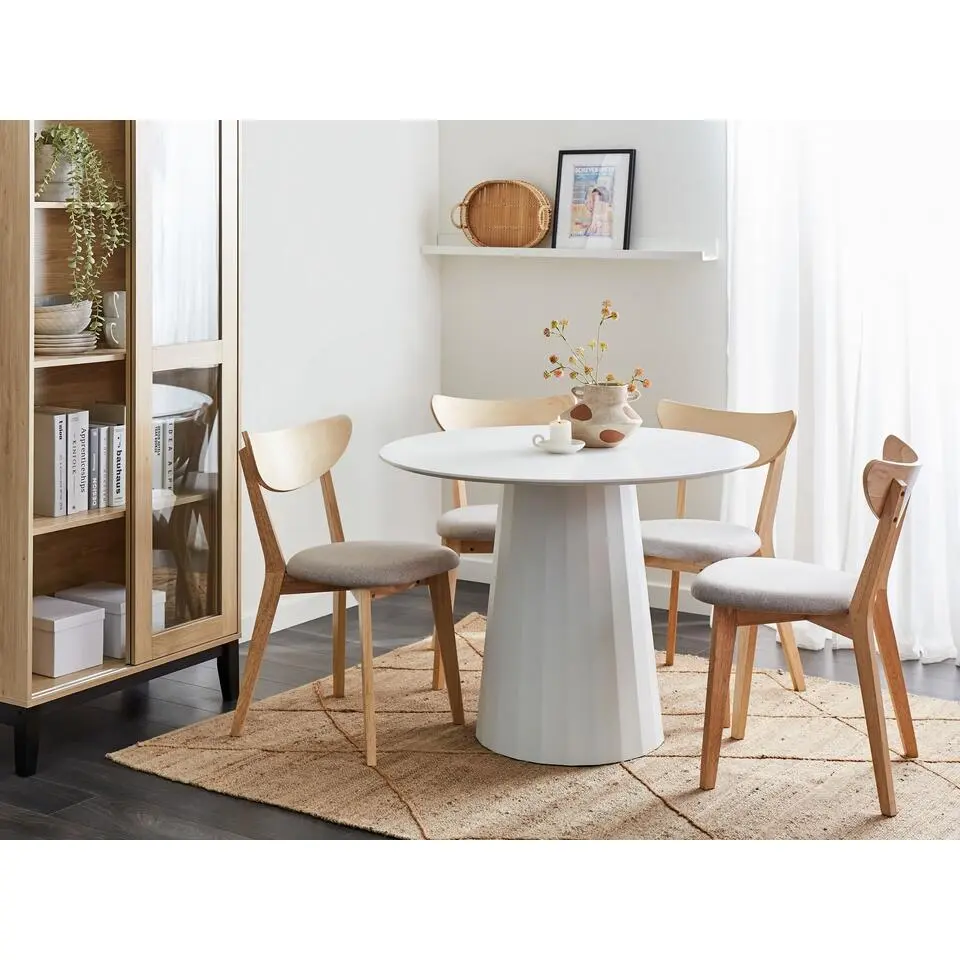 PLATO - Ronde eettafel - Wit - 100 cm - MDF