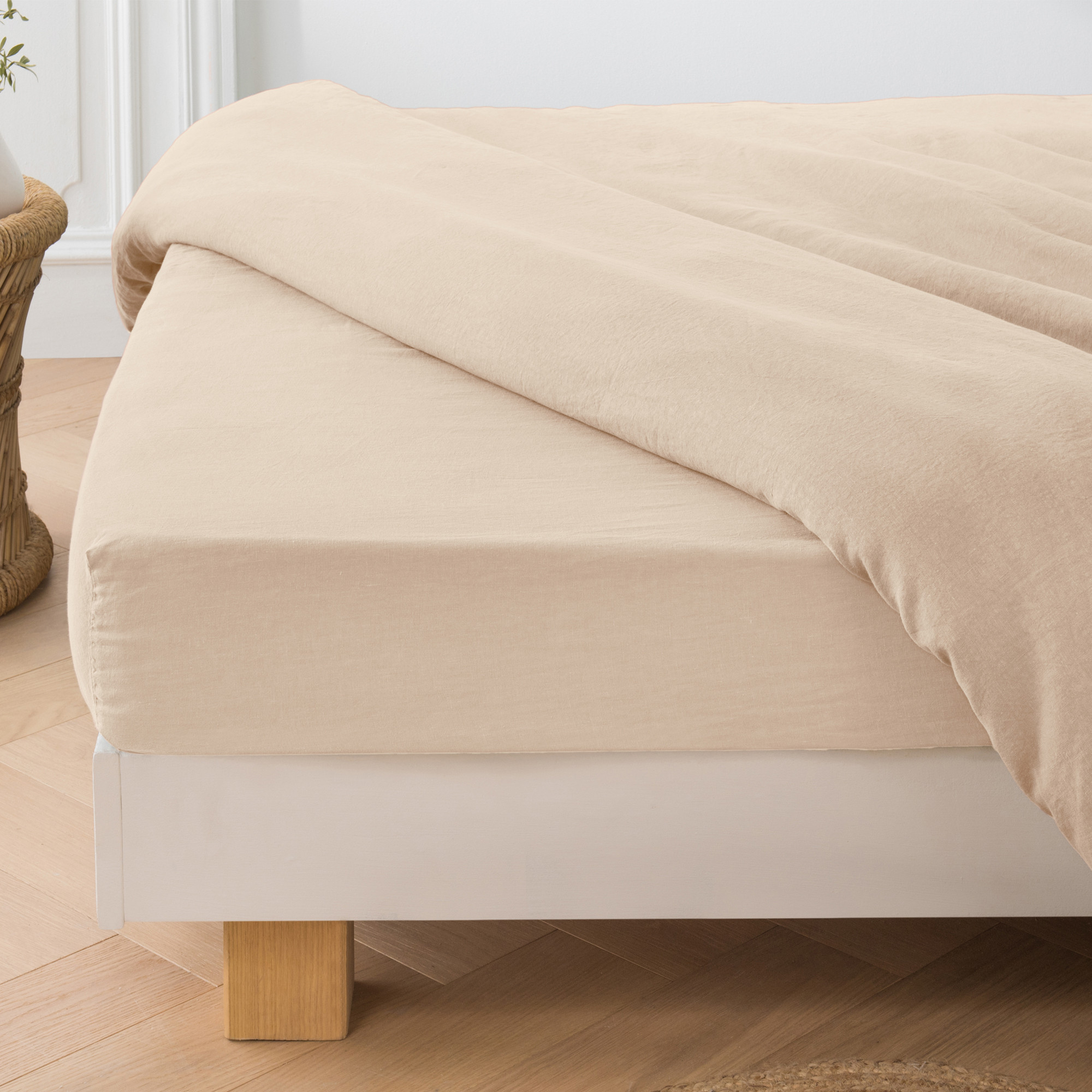 Lot de 2 draps-houssesLin lavé prestige