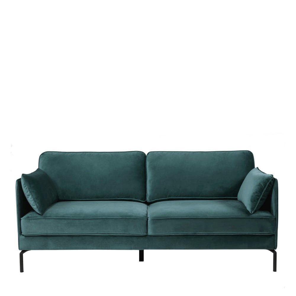 SOMERDALE - Canapé 3 places en velours vert eucalyptus