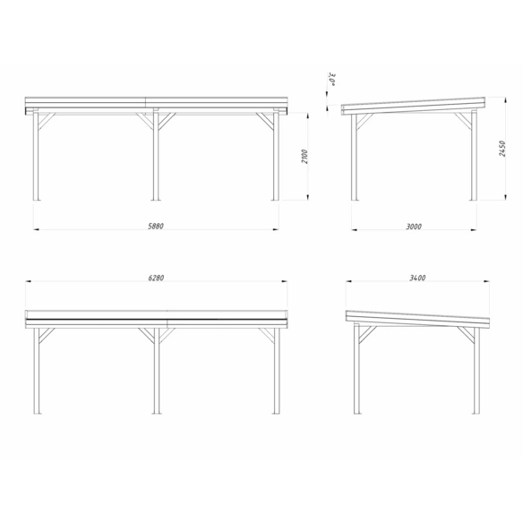 Pavillon »Lenna«, BxHxT: 588 x 245 x 300 cm