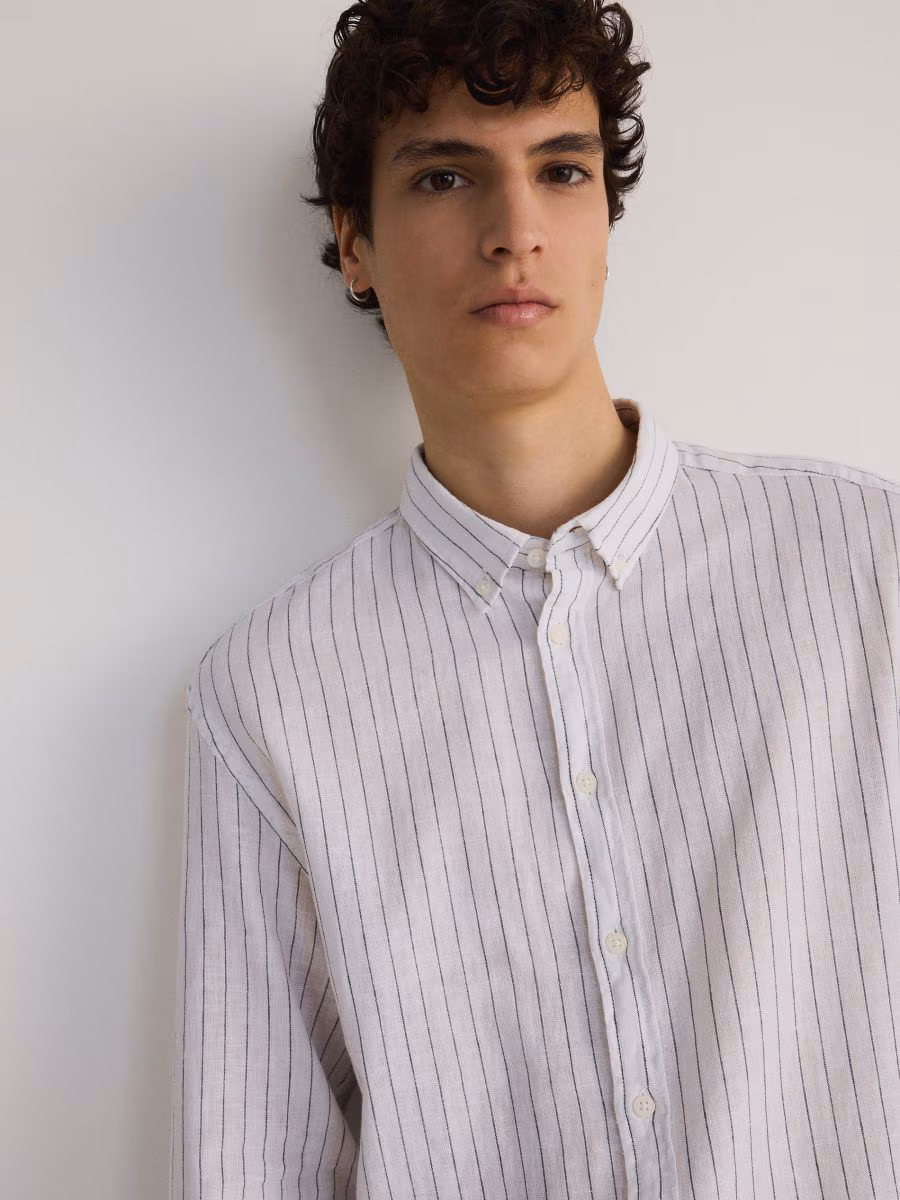 Regular Fit Linen Rich Shirt