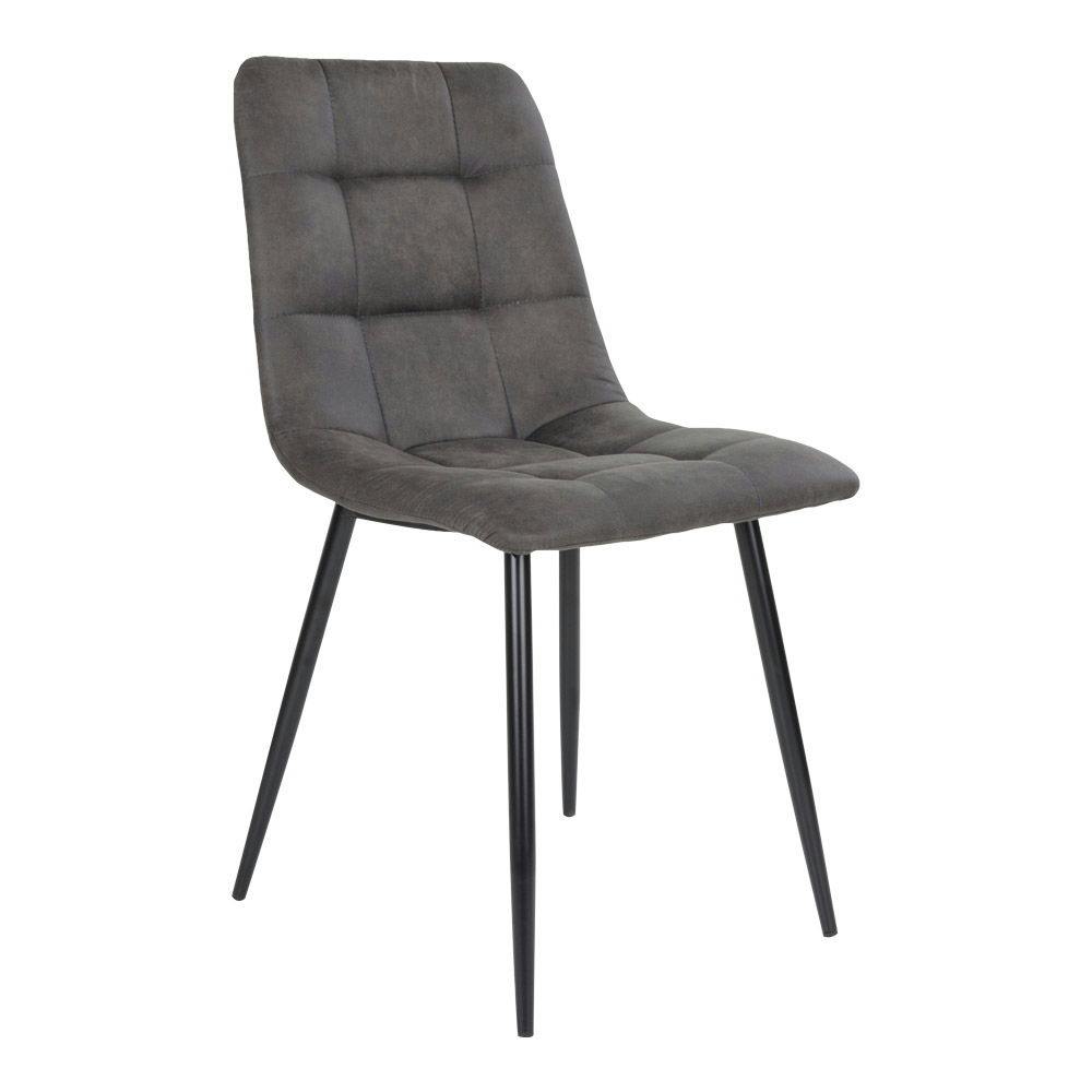 Chaise de salle à manger grise motif damier (lot de 2) TARAZ