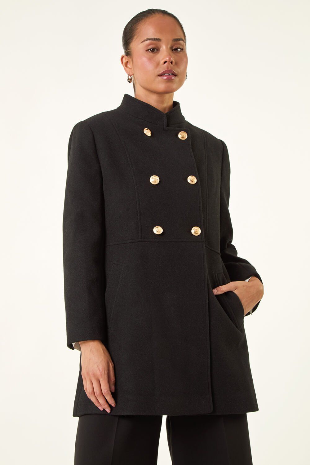 Roman Petite Military Buttoned Coat