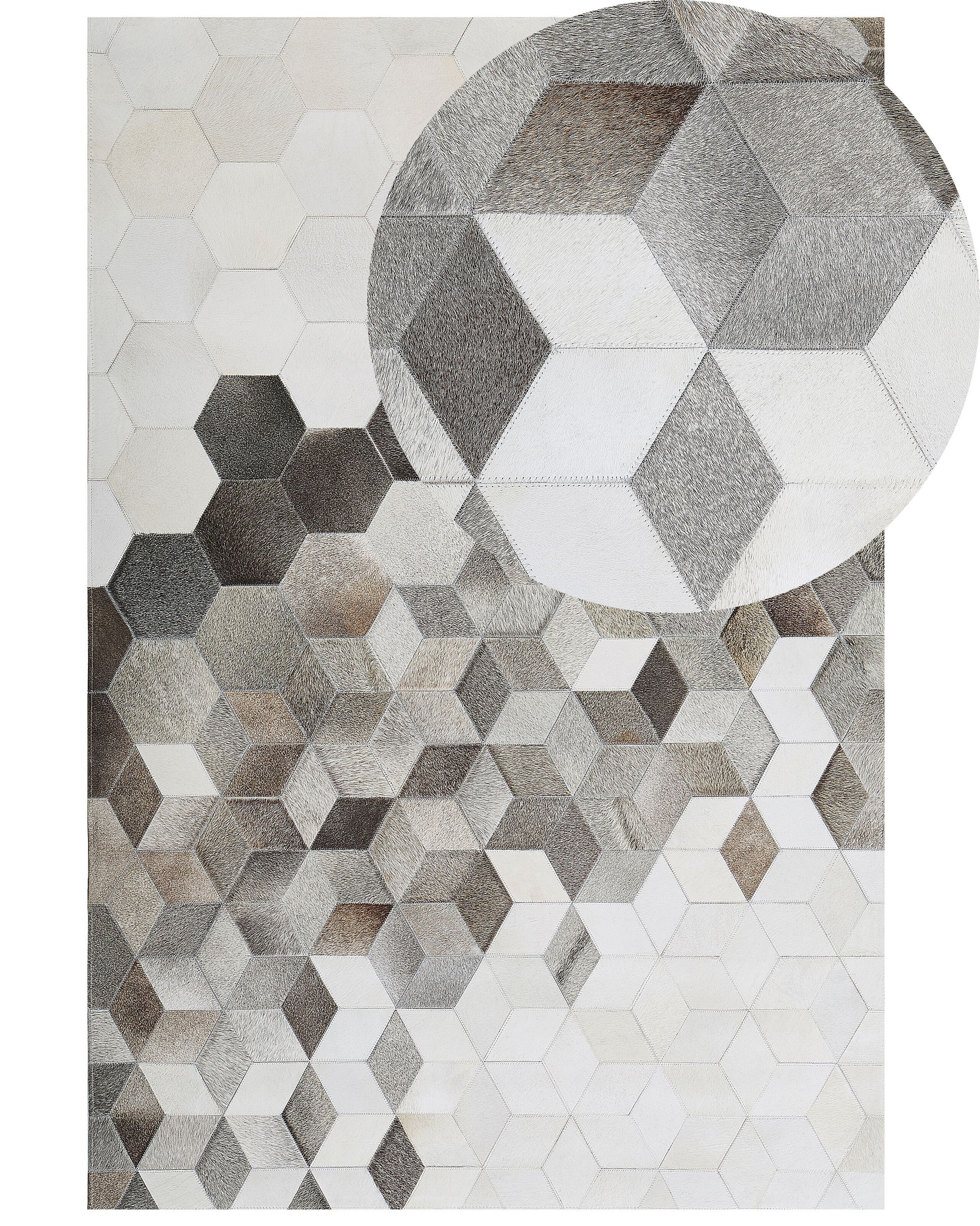 Dywan skórzany patchwork 140x200 cm szary