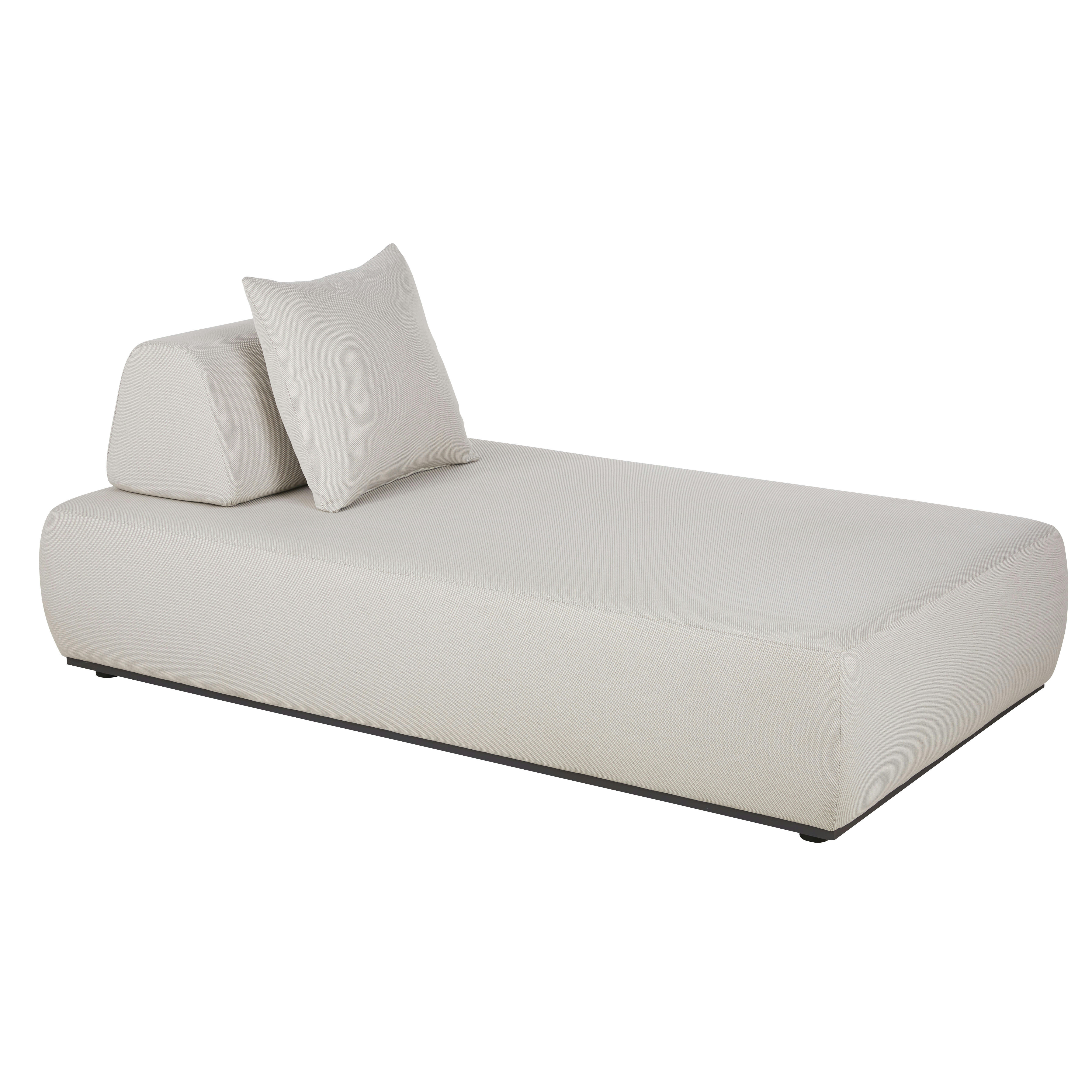 Lazaro - Méridienne de jardin en fibre polyoléfine beige