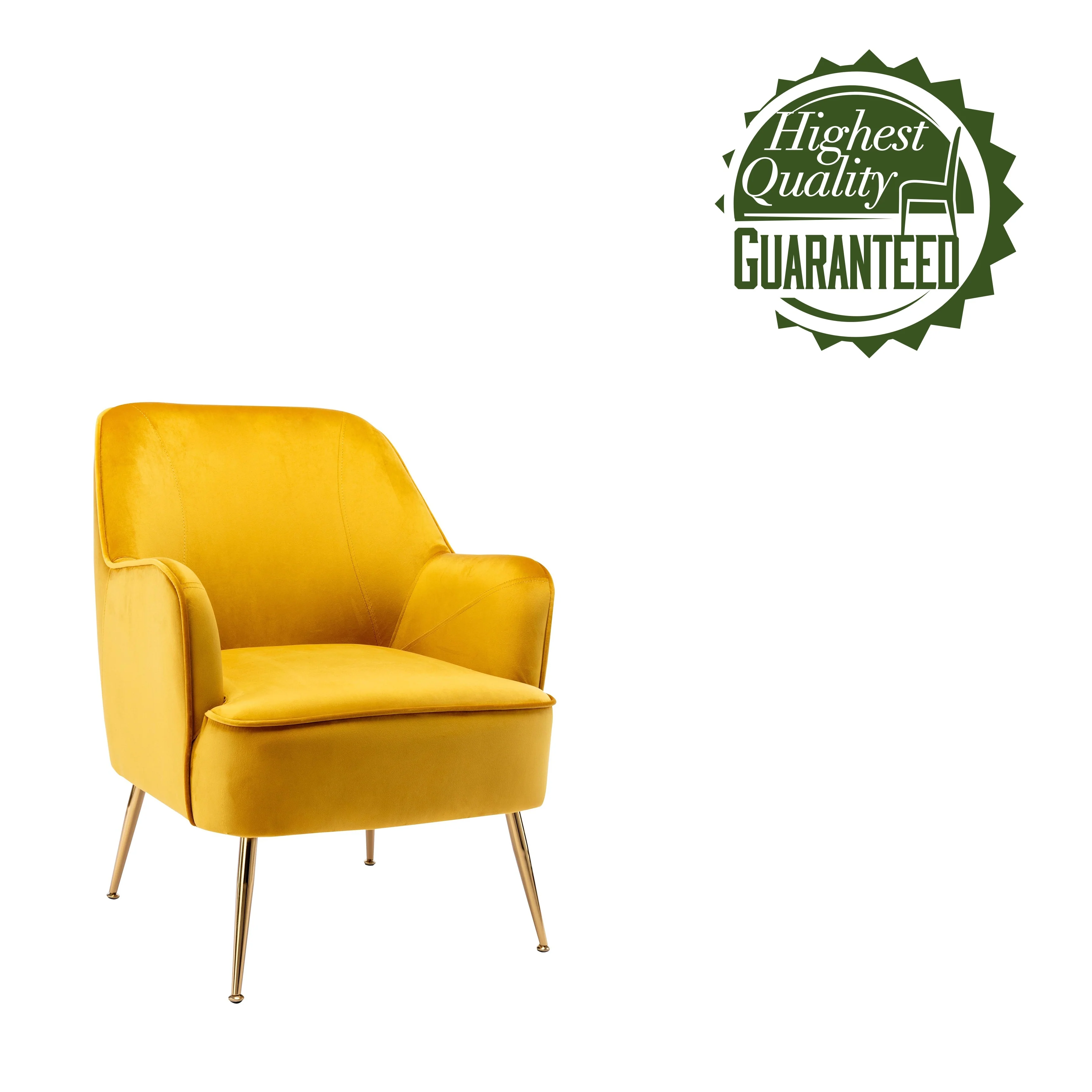 Porthos Home Adora Velvet Upholstered Accent Chair with Gold Chrome Legs