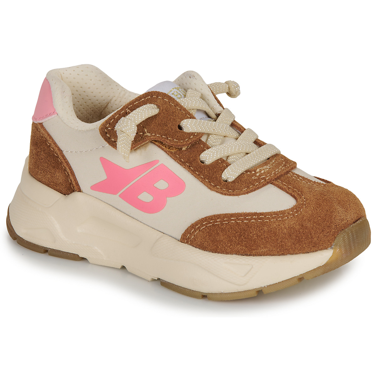 Bonton - YARD BASKET - Dark / Camel / Cream / Pink