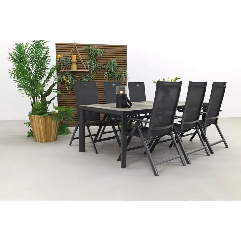 Hartman Napoli/Kings tuinset antraciet - 220x100 cm