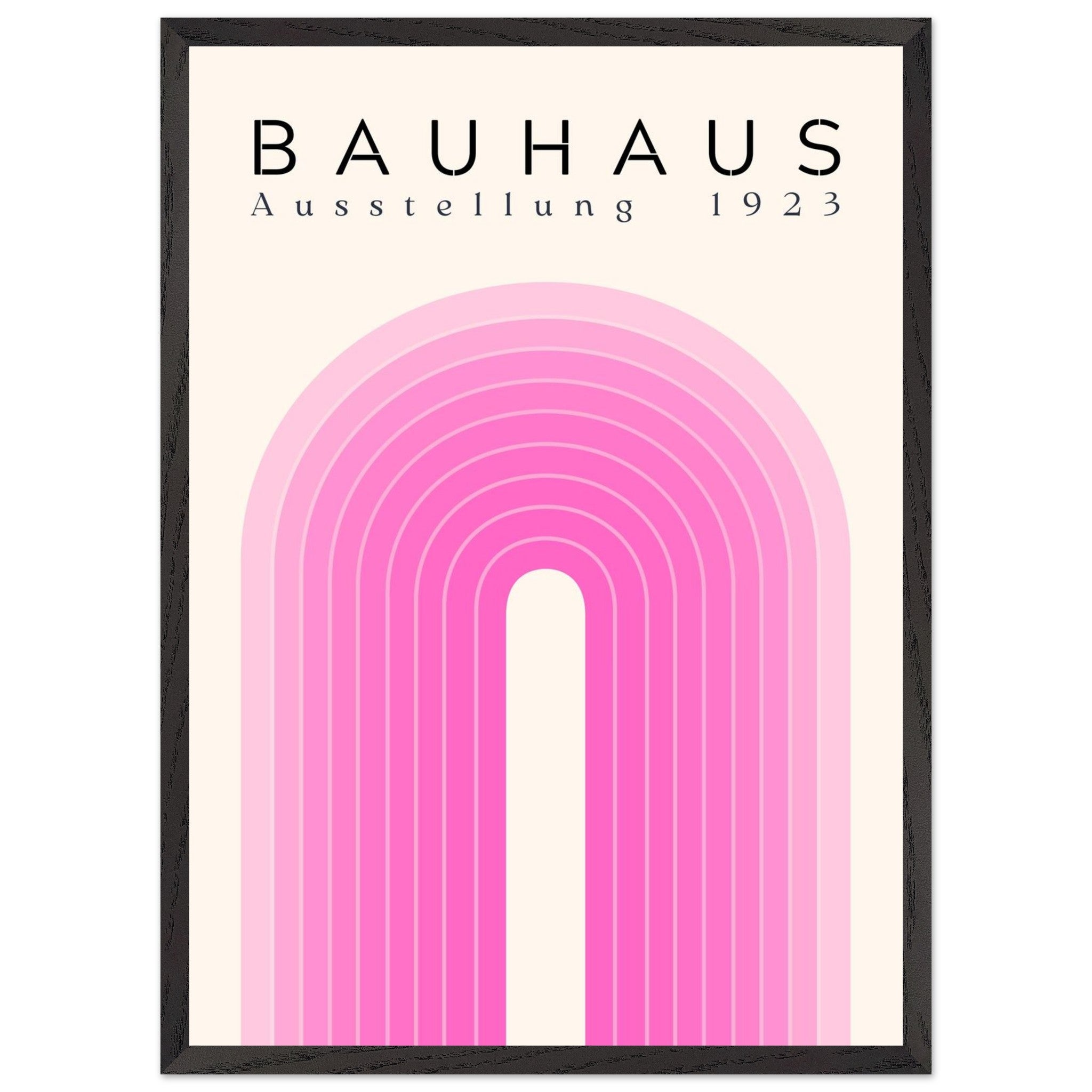Artfulprints Poster met Lijst Bauhaus - Pink rainbow  - 50x70 cm - Roze
