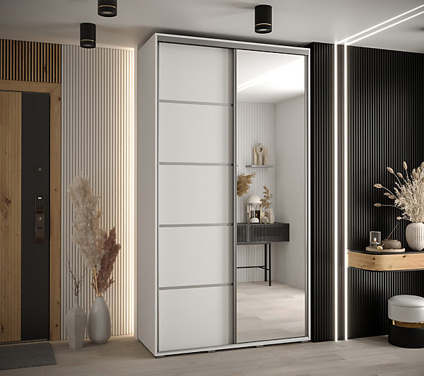 Armoire Davos 5 a portes coulissantes H. 235,2 x L. 130 x P. 45 2 portes