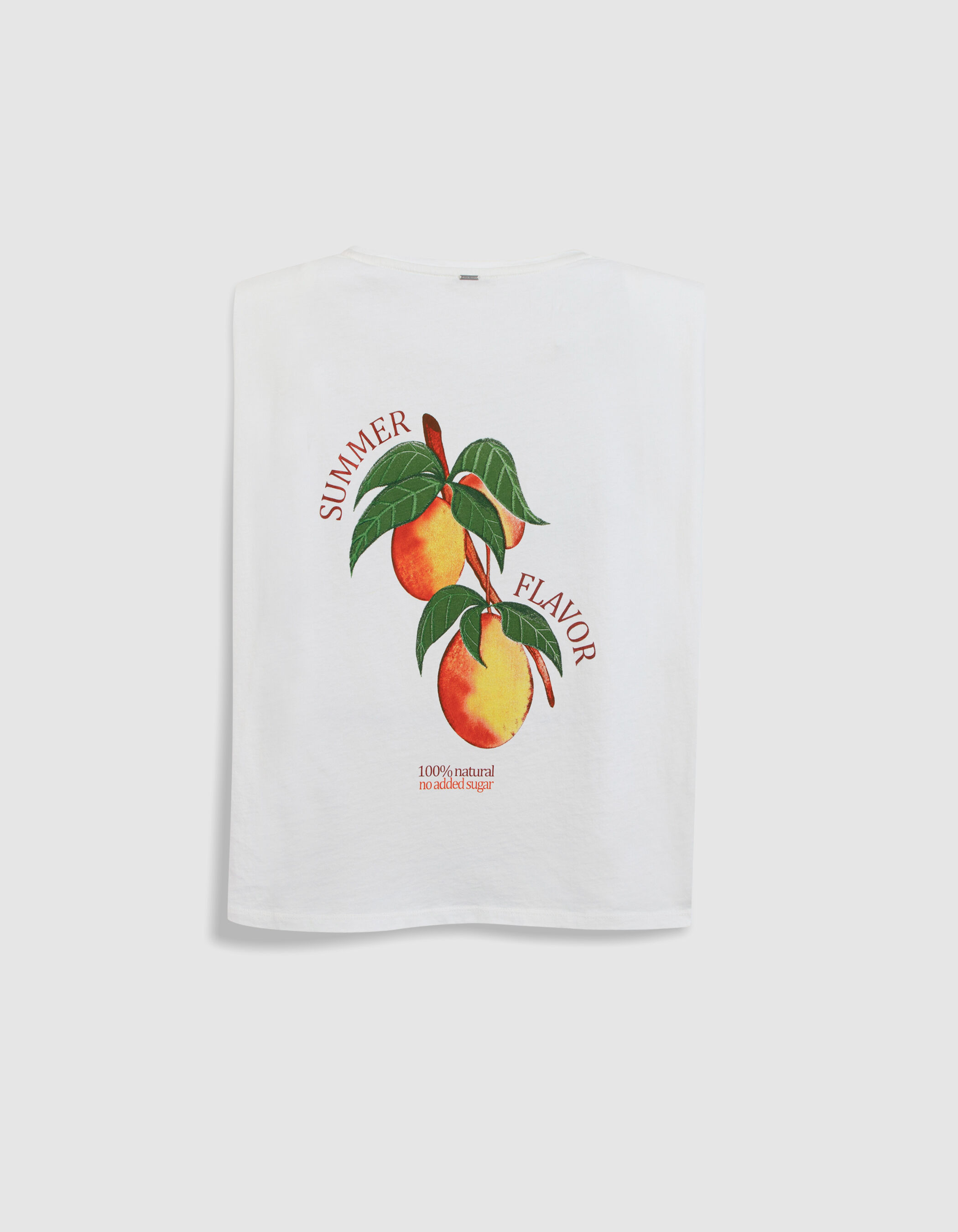 Tee-shirt col V blanc visuel fruits Femme
