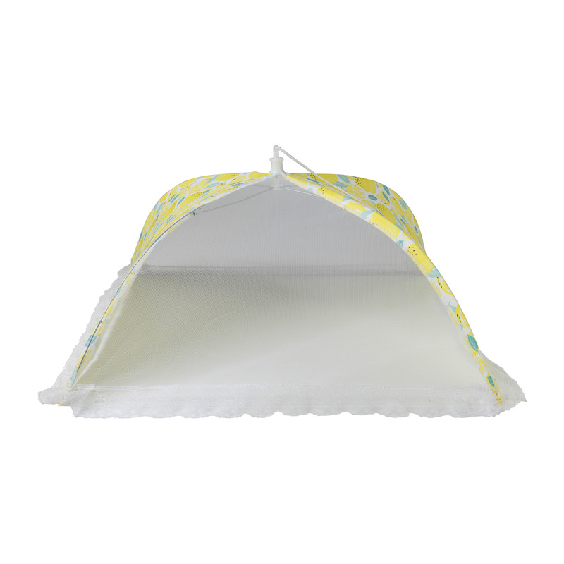 Foodcover citroen - geel/wit - 45x45 cm