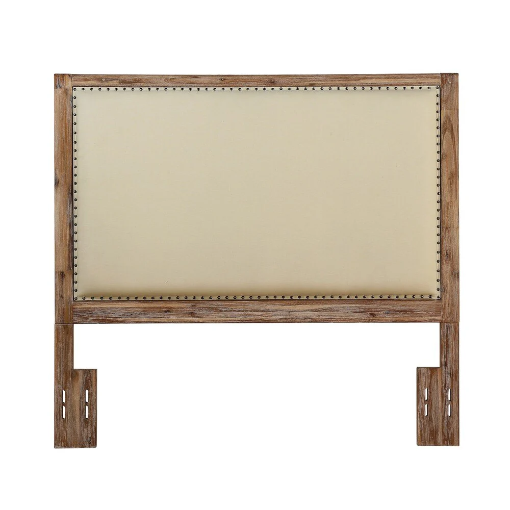 Dorel Living Sleigh Back Wood Headboard with Nailheads