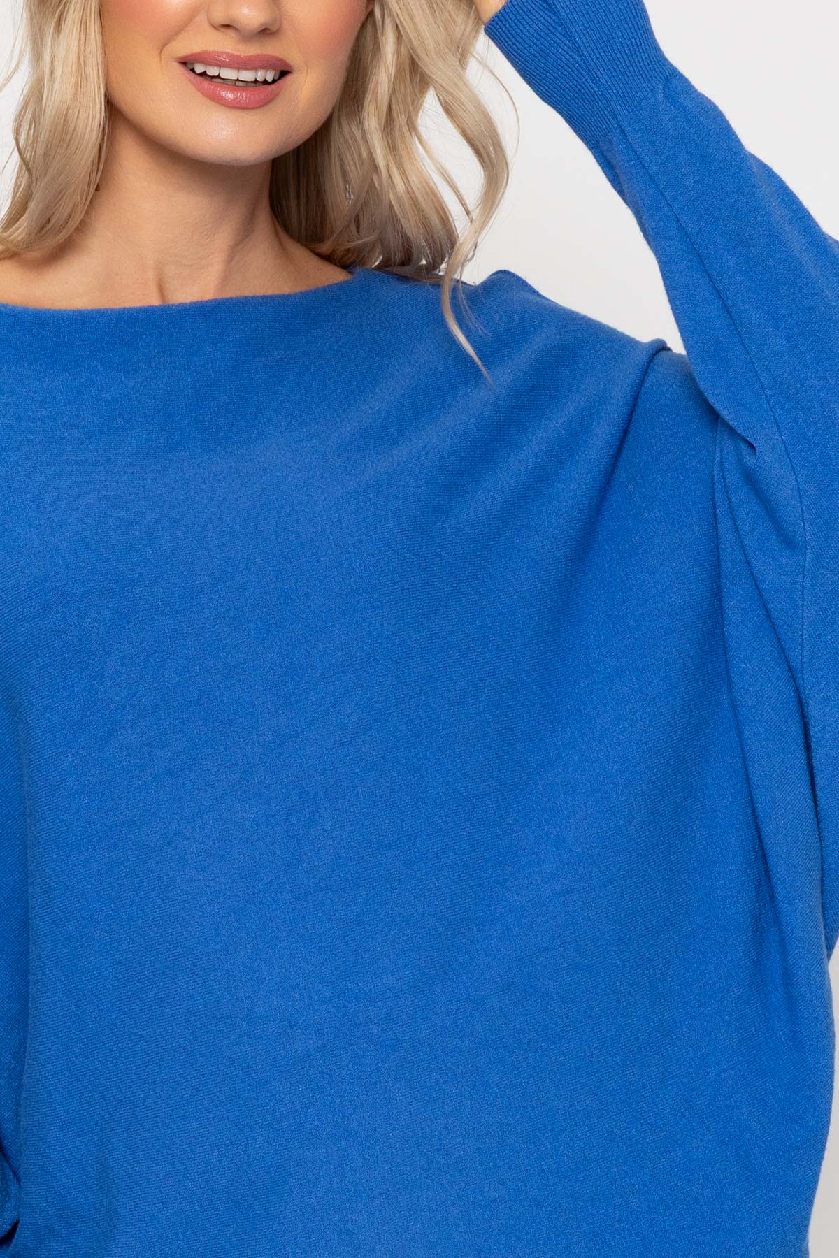 Blue Batwing Knit Jumper