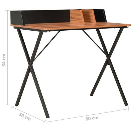 NNEVL Desk Black and Brown 80x50x84 cm