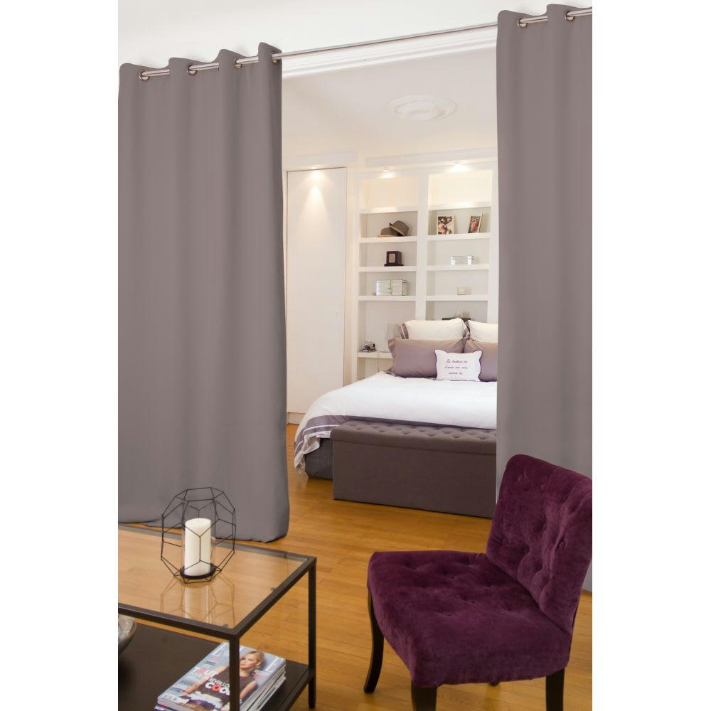- Rideau séparateur pièce phonique thermique occultant gris 140 x 250