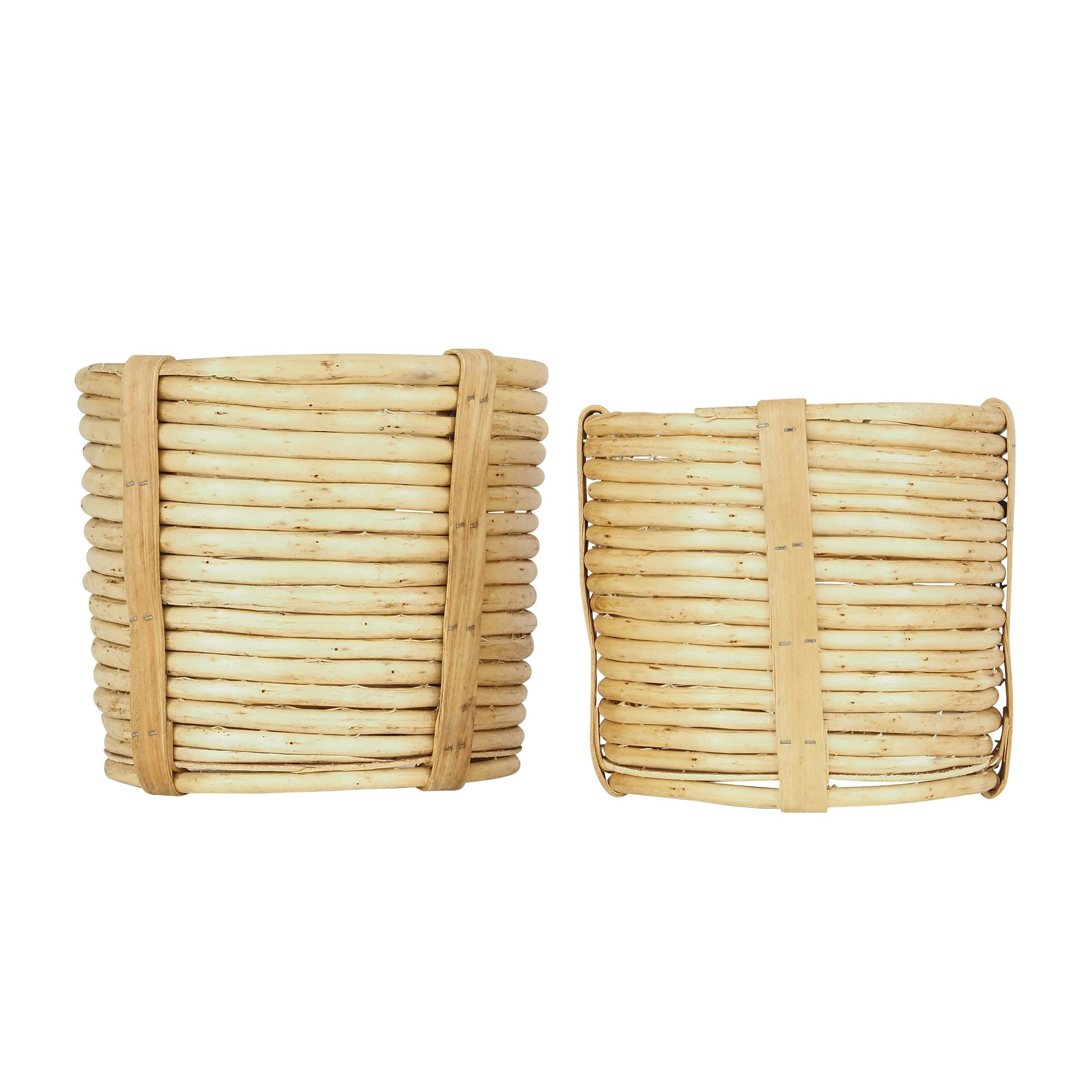 - Cache-pots lot de 2 en rotin tressé 19cm