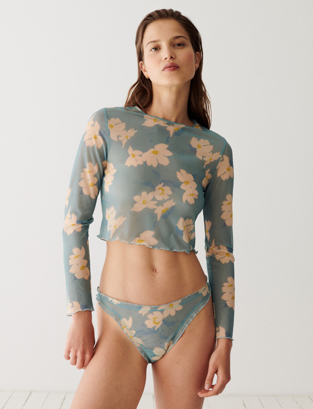 T-shirt manches longues DIAPHANE PRINTED MESH