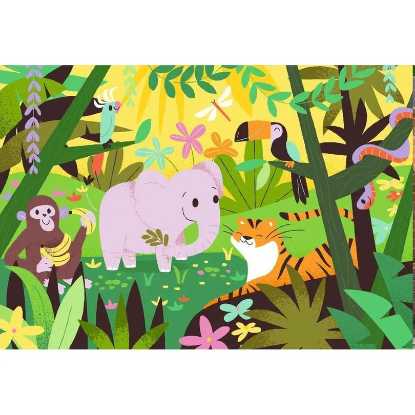 Puzzle 12-teilig Freundliche Tierfreunde