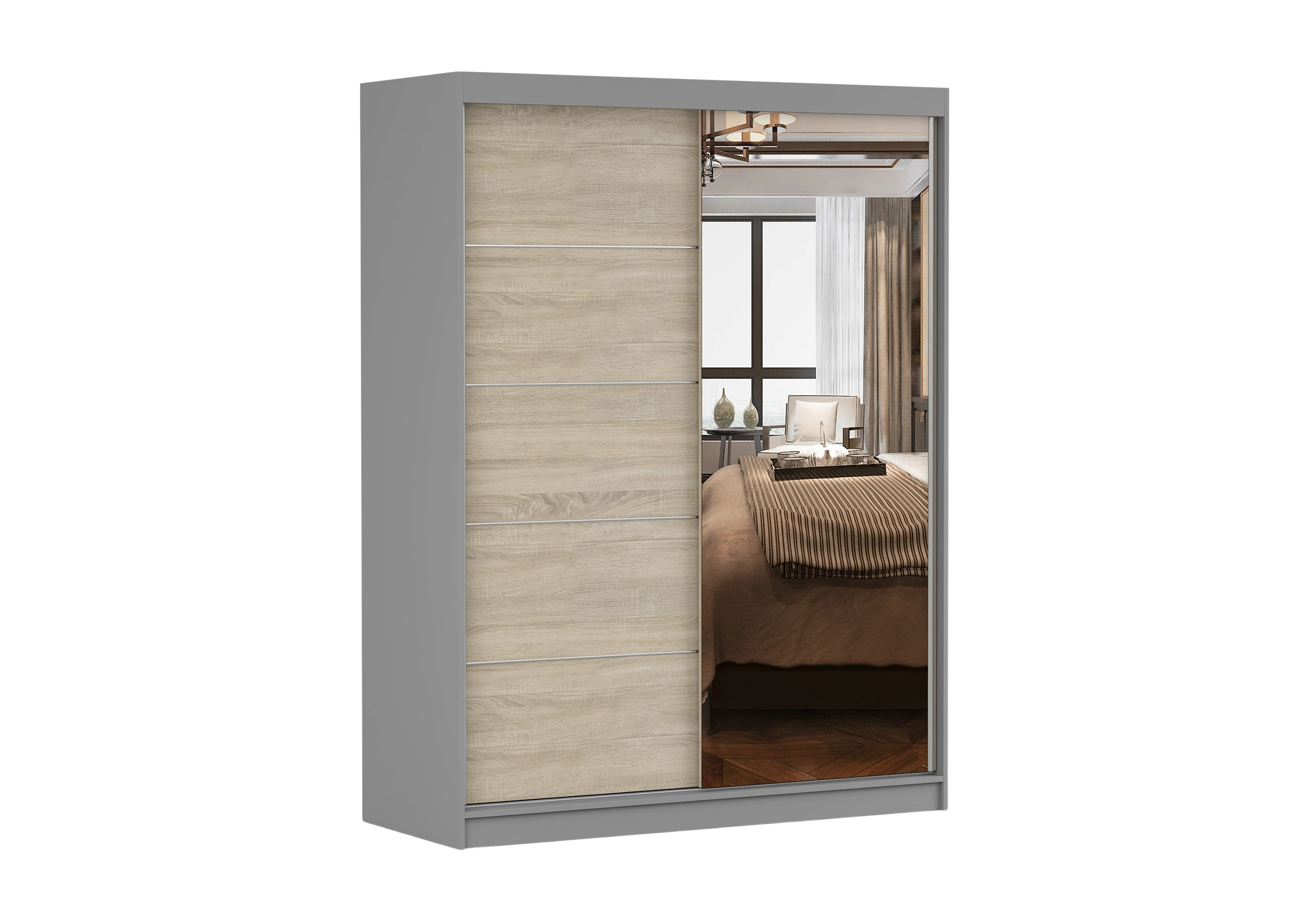 Szafa Vista 05 Szary mat/Dąb Sonoma 150 cm