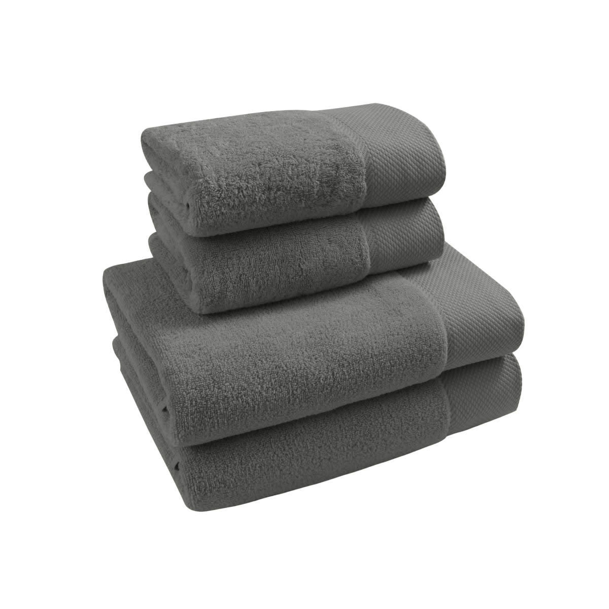 SENSOFT - Ensemble de bain 4 pièces zéro twist (2 draps anthracite