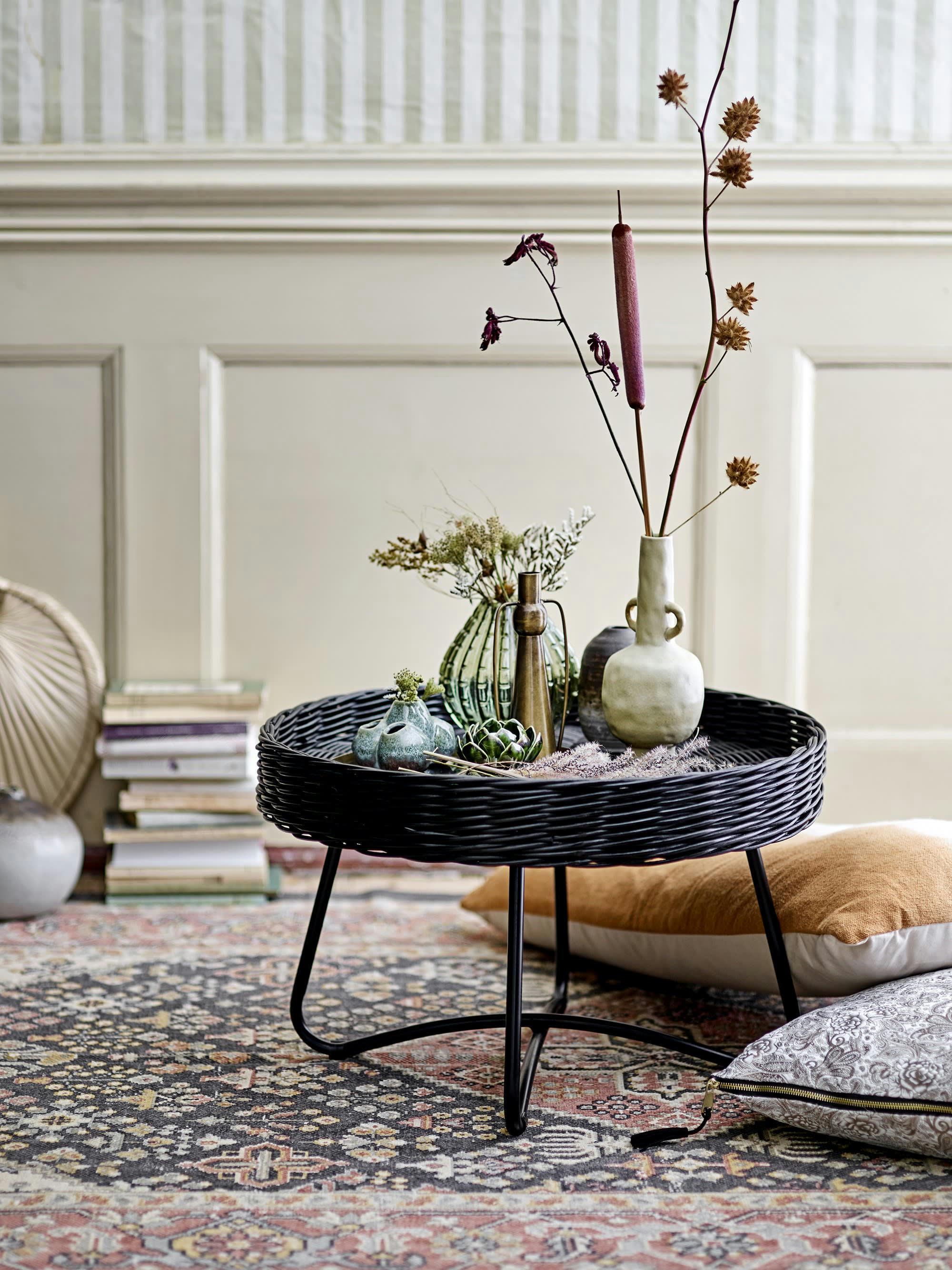 HATTIE - Table basse en rotin noir