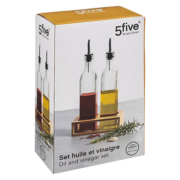 Bouteilles huile/vinaigre verre 048L Bambou - 5Five