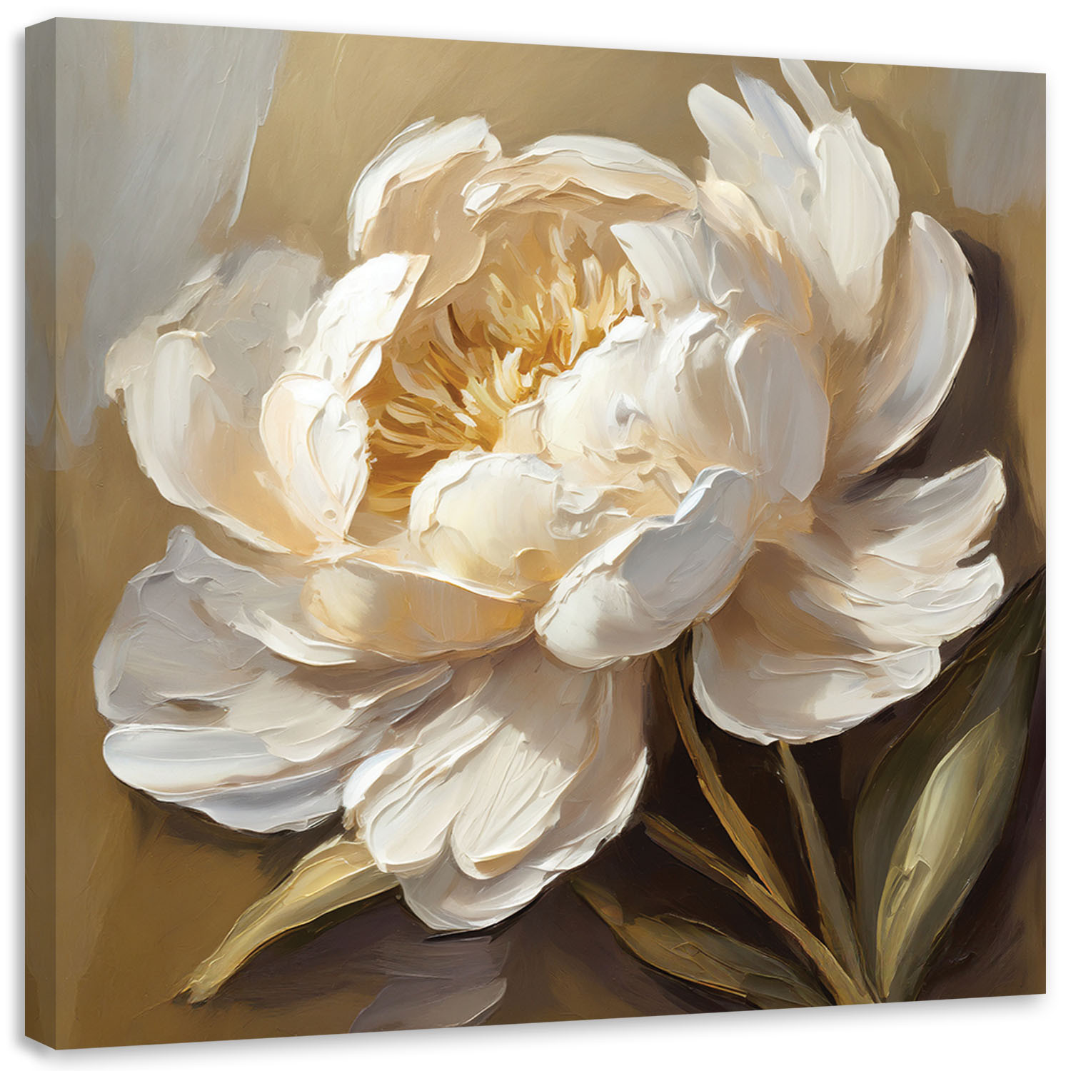 Feeby Obraz, Peonia kremowa jak ręcznie malowana 30x30