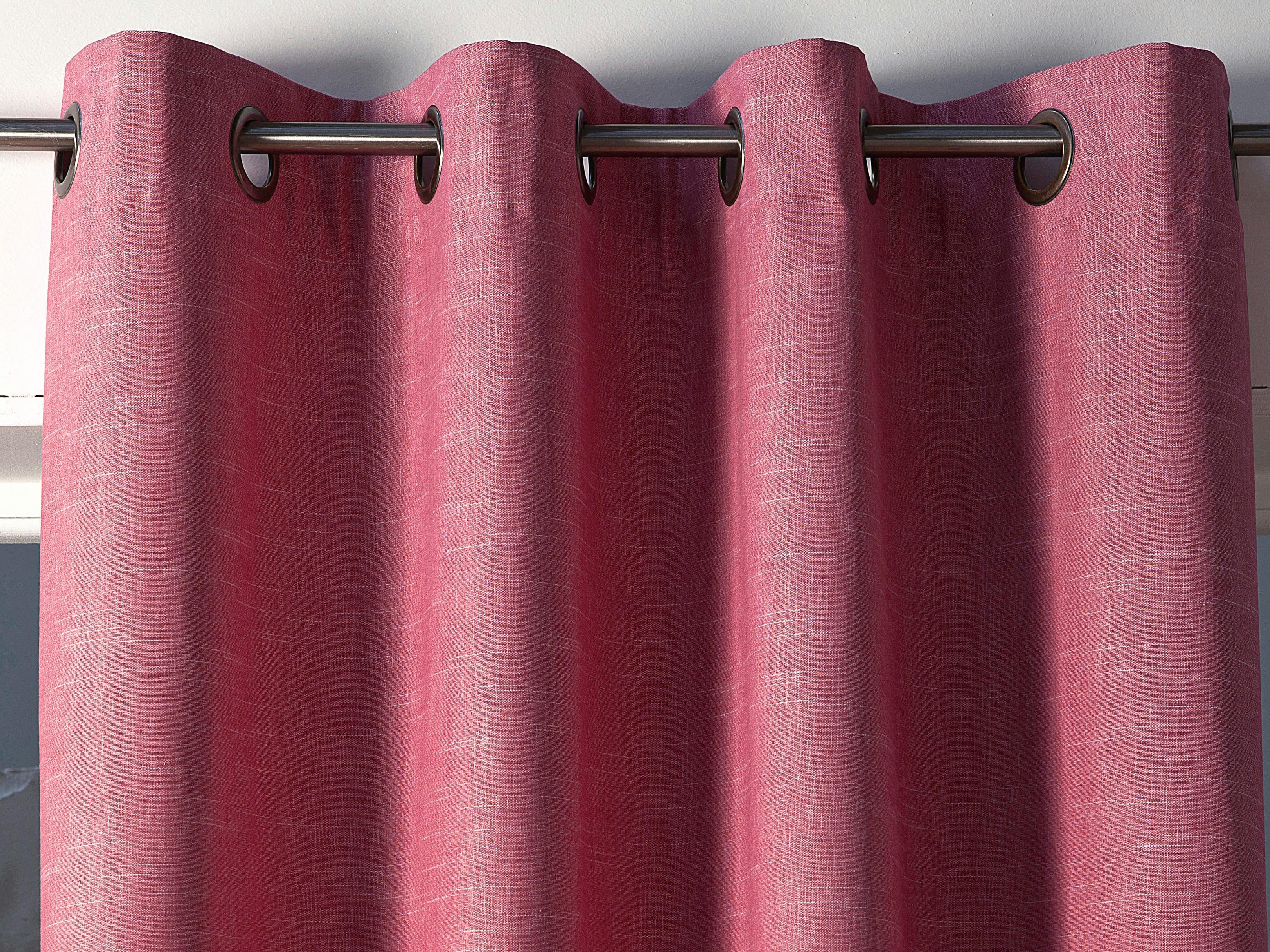 ALPS - Rideau à l'unité monté sur œillet 135x260 en coton rose