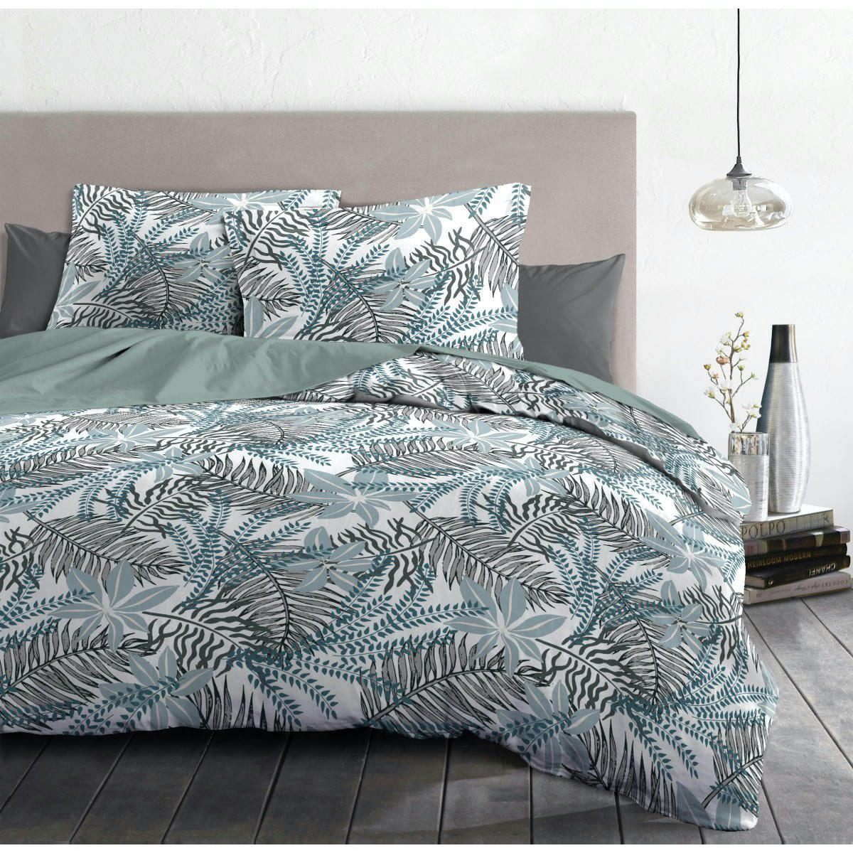 L'AMAZONIE - AMAZONIE Parure de Couette 100% Coton COULEURS - Gris, MATIÈRE - 100%