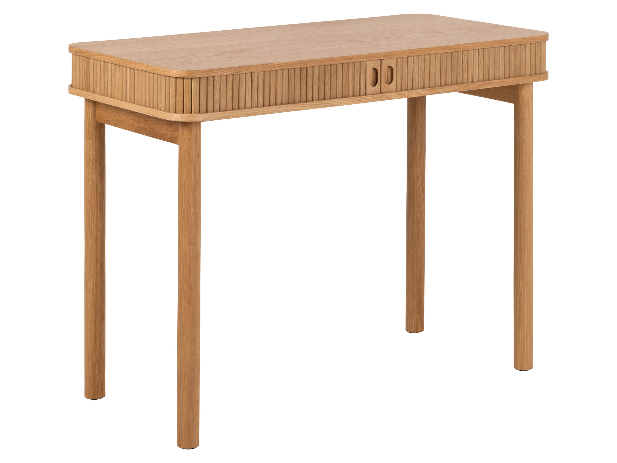 Biurko Ligna 100 cm z półką lamelowe, Oak lacquered