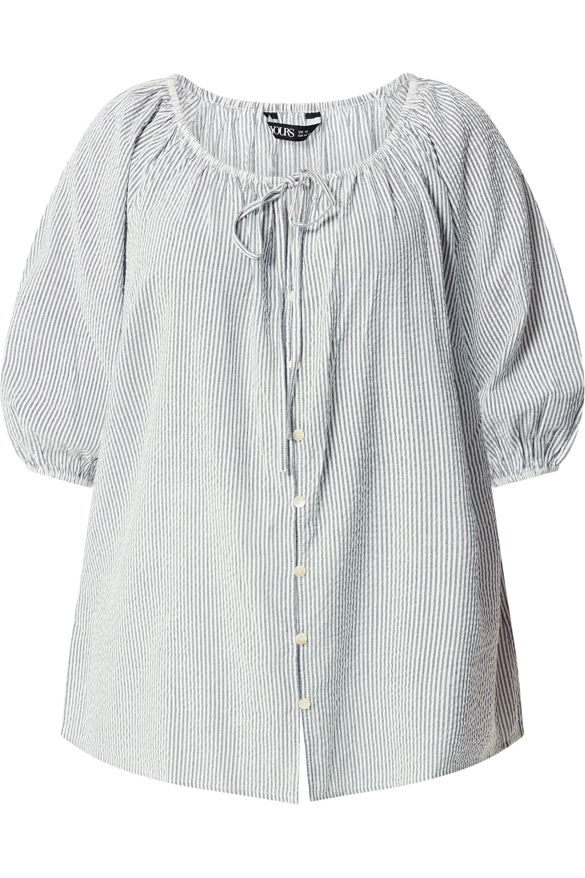 Yours Stripe Tie Detail Top