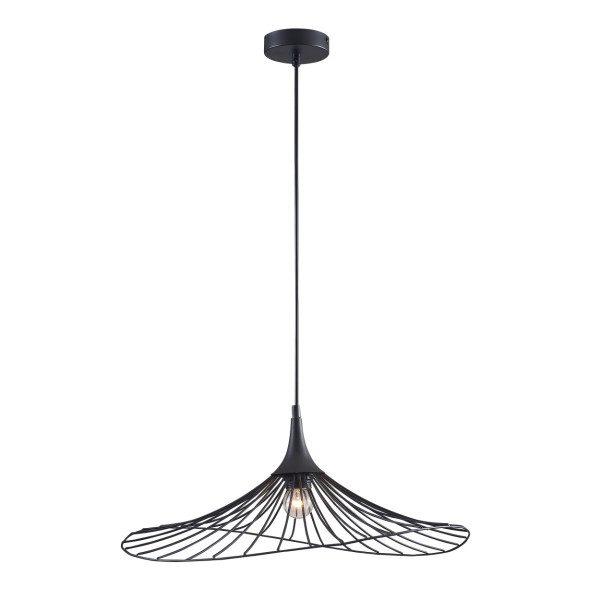 Lampa wisząca czarna ARIELLE 1xE27x20W wym: 136x50x50 cm Polux