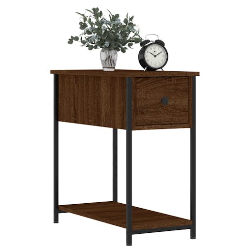 NNEVL Bedside Cabinet Brown Oak 30x60x60 cm Engineered Wood