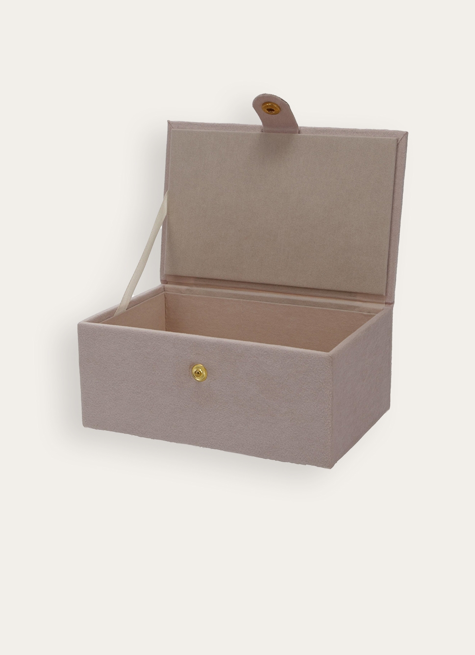 BOÎTE DE RANGEMENT EN VELOURS - PETITE ROSE POUDRE