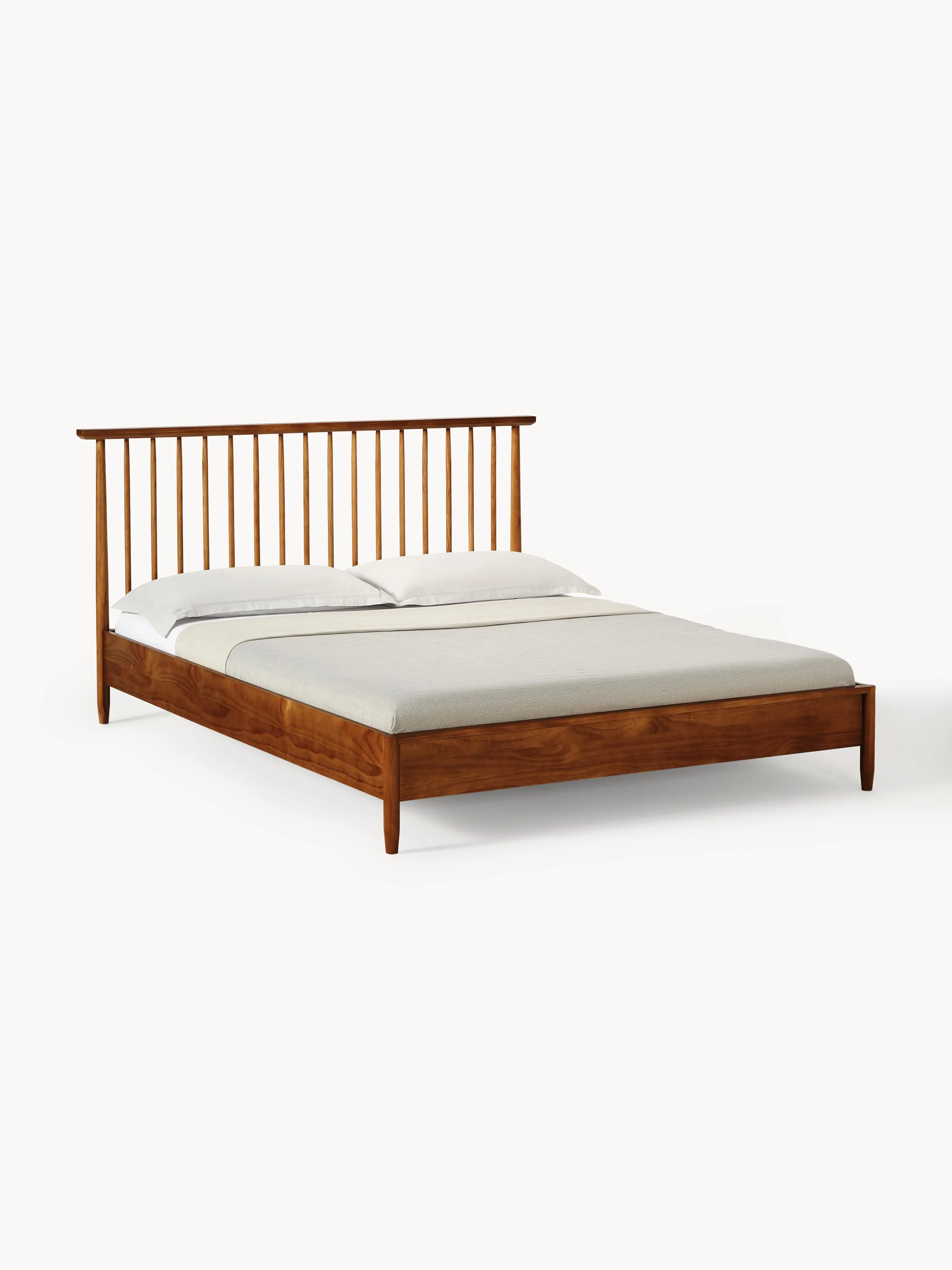 Holzbett Windsor mit Kopfteil aus Kiefernholz