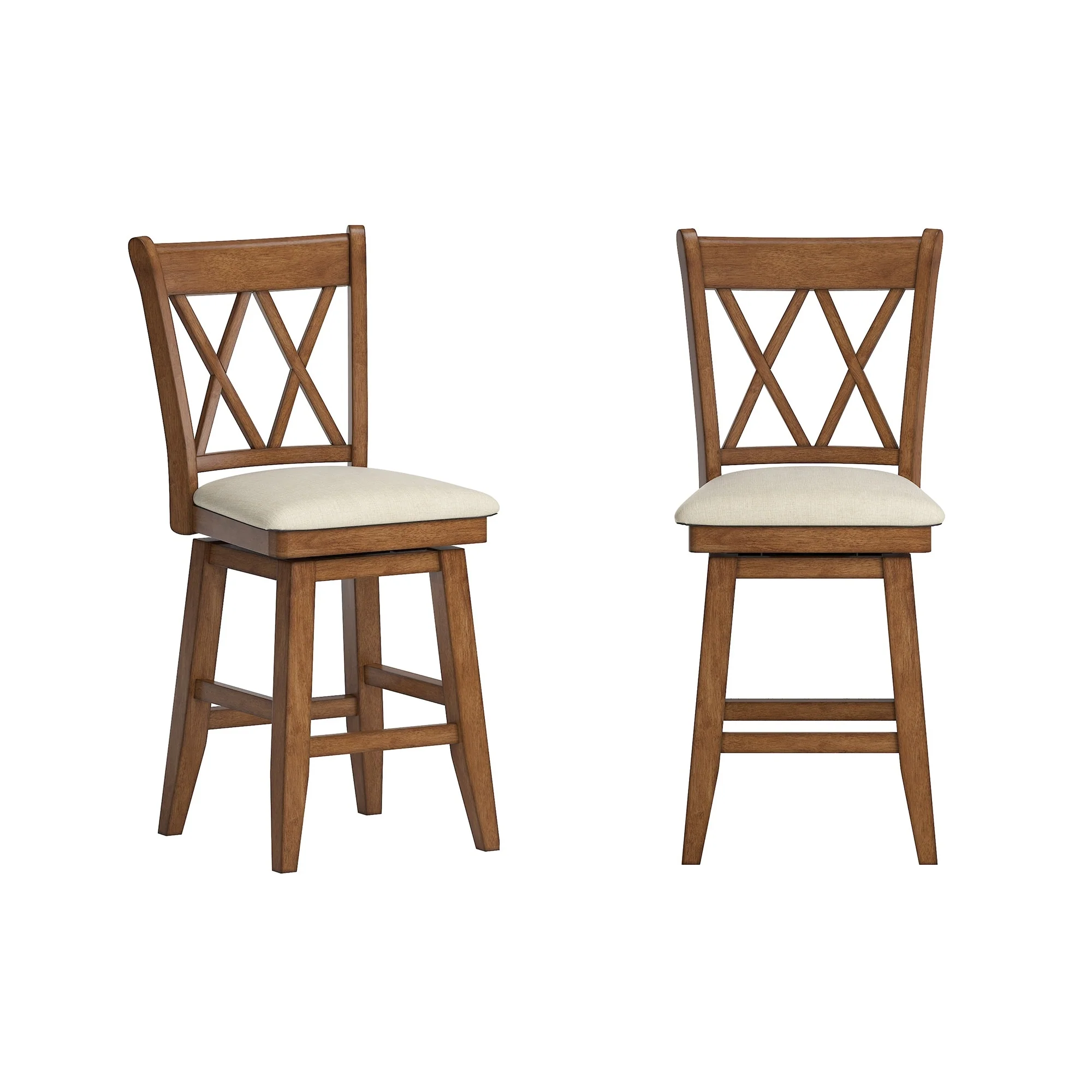 Ronda Double X-Back Wood Swivel Chair