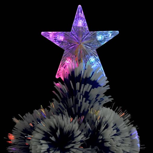NNEVL Artificial Christmas Tree with LED White&Blue 240 cm Fibre Optic