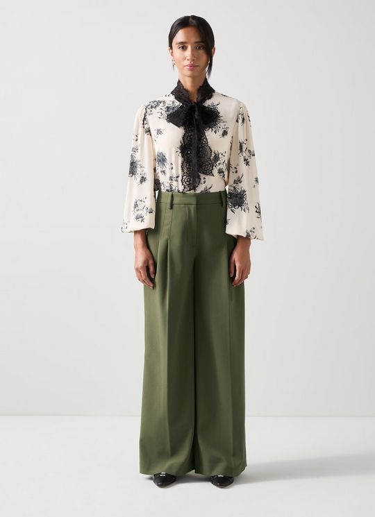 Petra Petite Dark Green Pleated Trousers