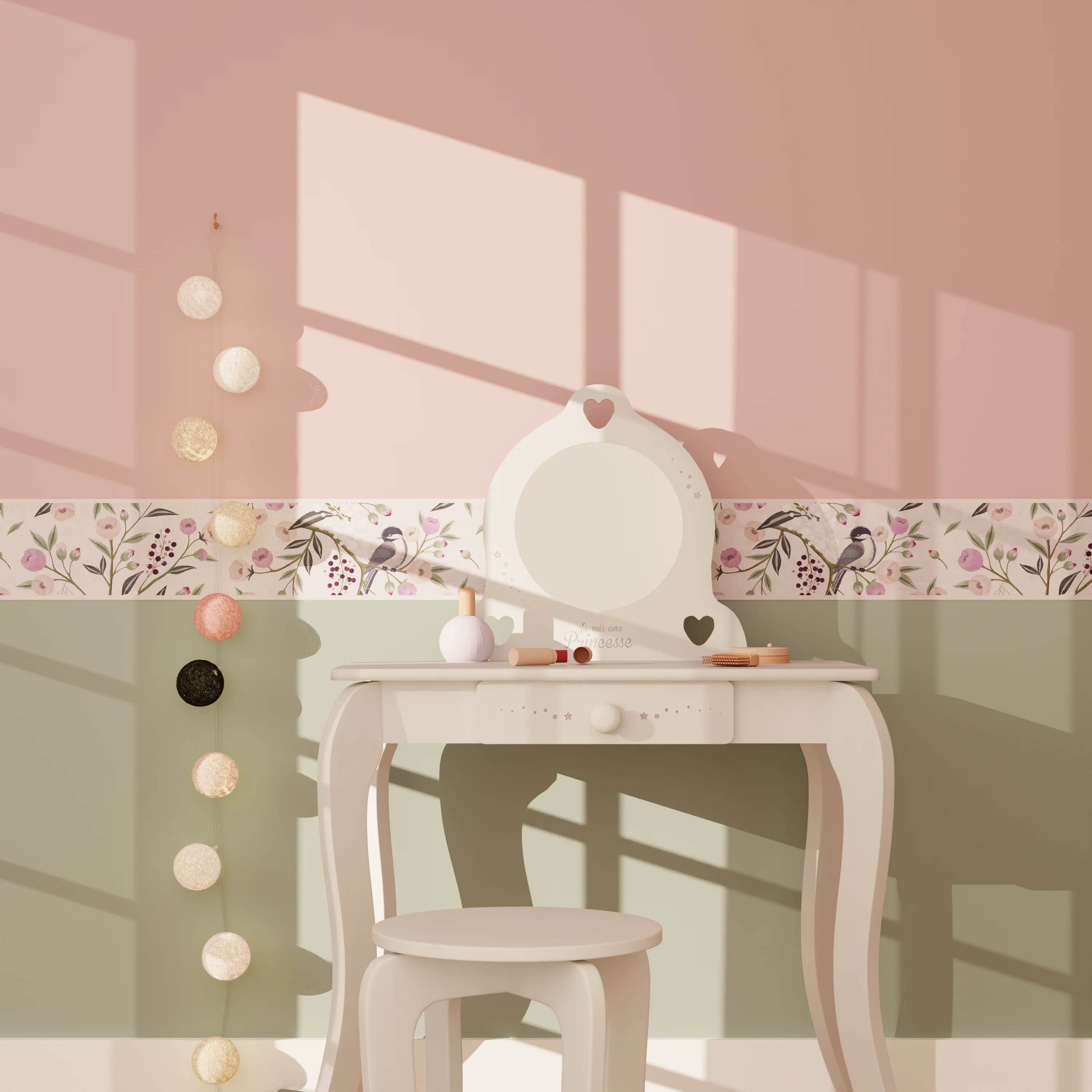 Frise intissée ROSELIA coloris rose ballerine