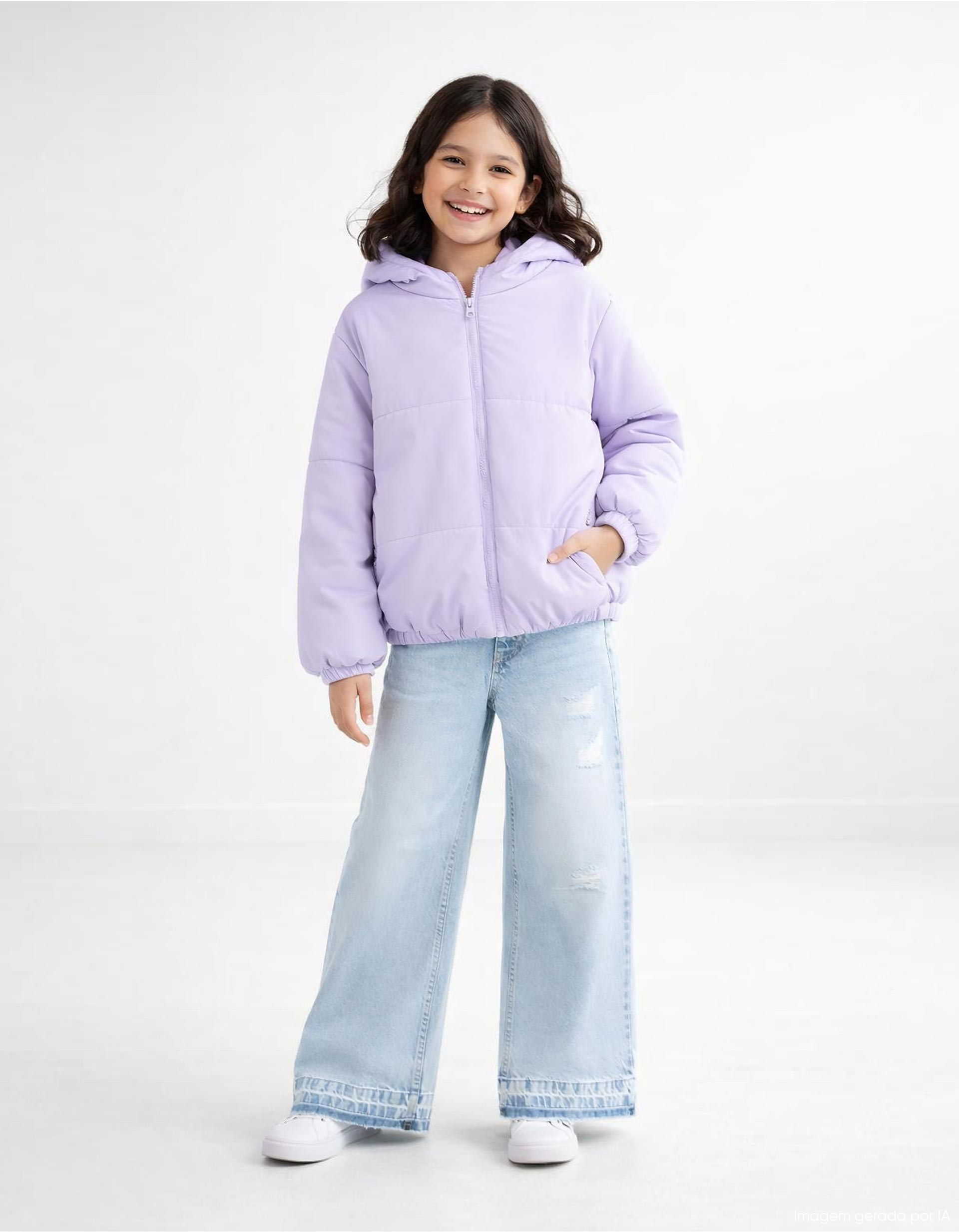 Casaco Acolchoado, Menina, Roxo Claro