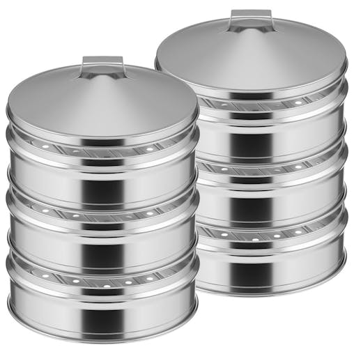 SOGA 2X Stainless Steel 3 Tier Steamer with Lid Basket Pot 25cm