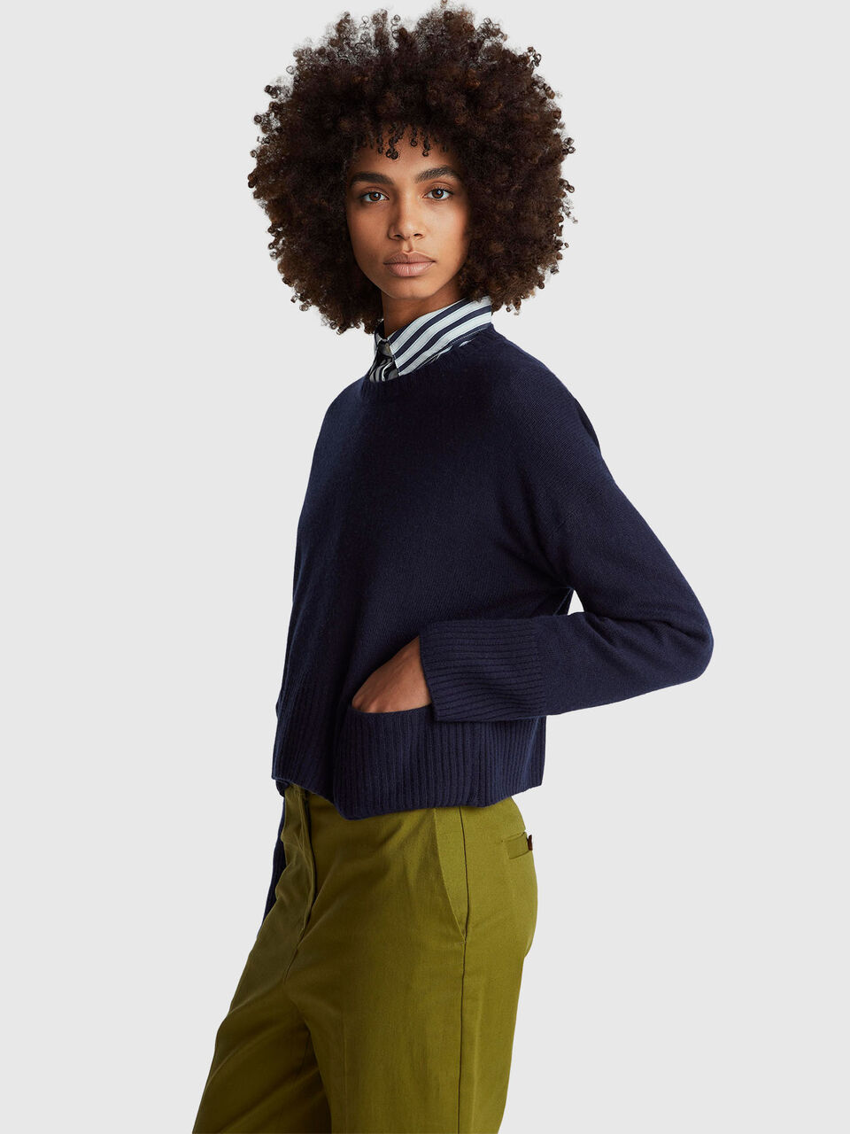 Sweater in wool and viscose blend