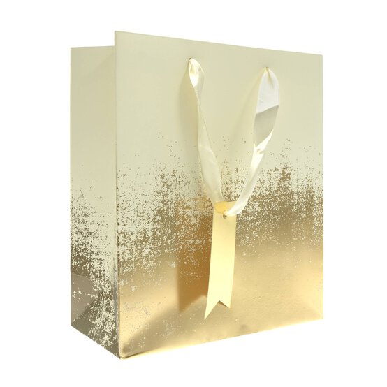 Gold and Cream Distressed Gift Bag 26.5cm x 33cm
