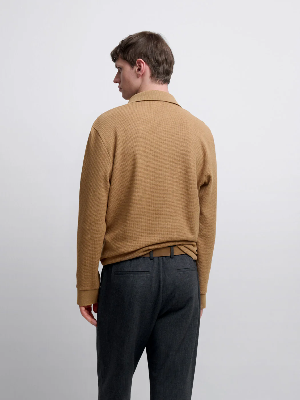 Polo manches longues col boutonné