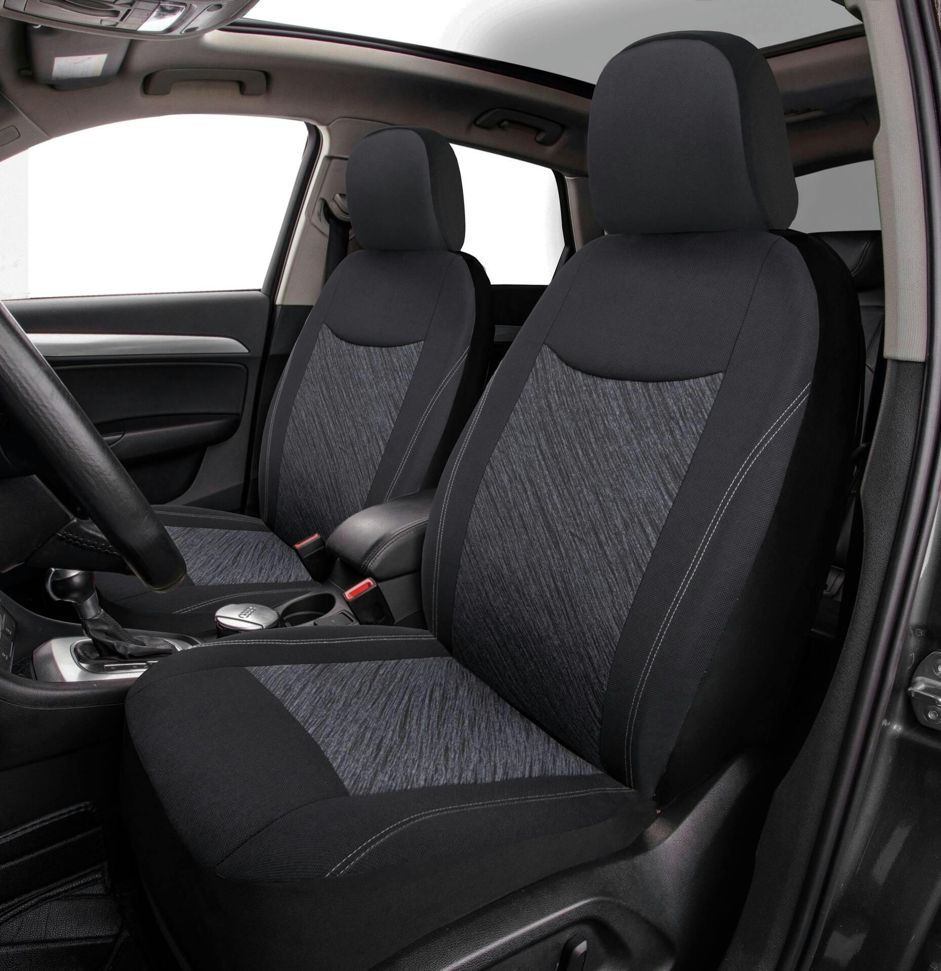 AutoTrends Charcoal Heather Grey Flex Fit Jacquard Seat Cover