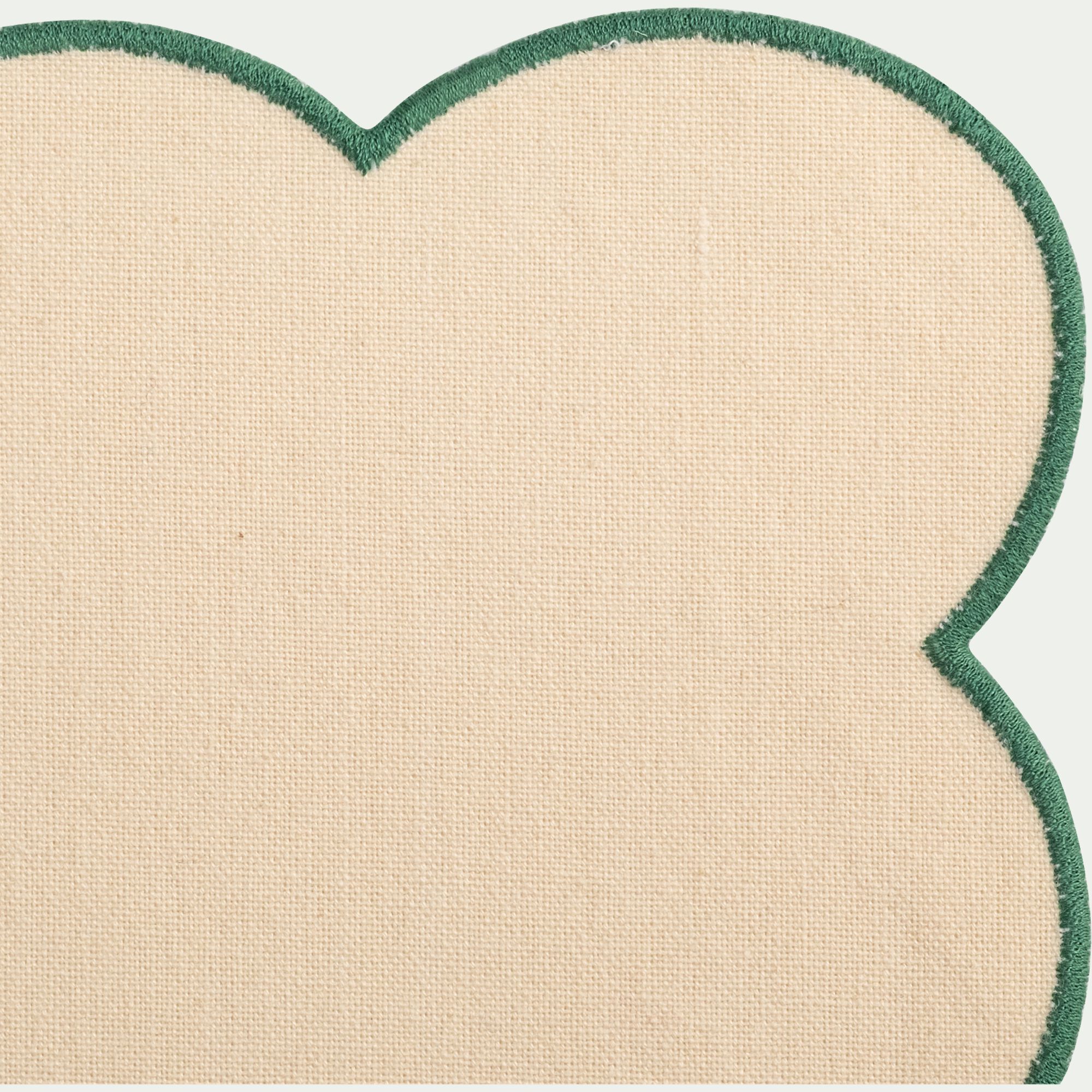 RIOU - Lot de 2 sets de table en coton finition point bourdon 33x48cm - vert