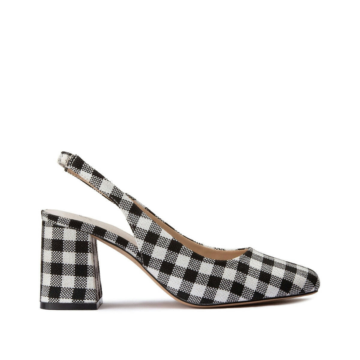 Escarpins slingback textile vichy